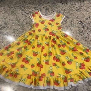 Eleanor Rose size 5-6 Yellow and red strawberry Louise dress. Worn once or twice
